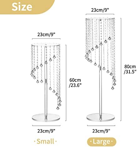 Crystal Acrylic Stand Centerpiece, 31.5" Tall, 2 Pcs, Clear in Clear, alternate view 3