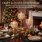 Crystal Candle Holders Gold Vintage Hollow Ball Candle Stand 6PCS in Gold, alternate view 6
