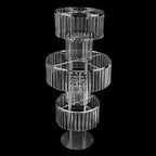 Crystal Chandelier Flower Stand 43in Silver Wedding Centerpiece with Hanging Crystals Round Pedestal Vase for, alternate view