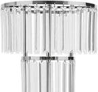 Crystal Chandelier Flower Stand 43in Silver Wedding Centerpiece with Hanging Crystals Round Pedestal Vase for, alternate view