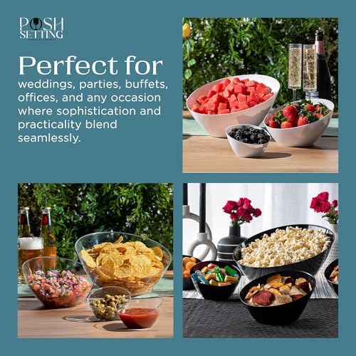 Crystal Clear, Disposable Premium Hard Plastic Medium Angled Bowl, Party, Salad, Snack and Fruit Bowl 10 Pack in, alternate