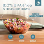 Crystal Clear, Disposable Premium Hard Plastic Medium Angled Bowl, Party, Salad, Snack and Fruit Bowl 10 Pack in, alternate