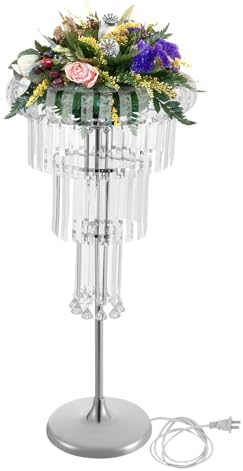 Crystal Flower Stand Wedding Centerpieces for Tables, 32in/82cm Height Flower Arrangement Holders Metal Flower