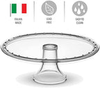 Crystal Glass Cake Stand, Wedding Cake Plate, Made in Italy in Clear, alternate view 4