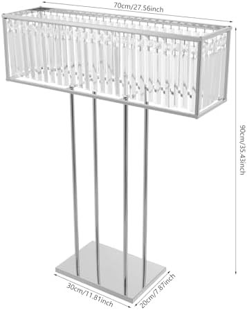 Crystal Vases for Centerpieces, 35.4 in Tall Metal Square Vase Stand in Silver, alternate view 3