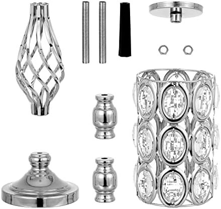 Crystal Wedding Centerpiece Vases for Tables - Set of 10 Metal Silver Vases, 24in Tall Versatile Flower Holders, alternate