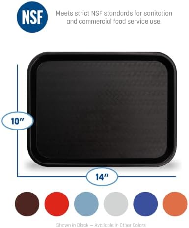 CT101423 Café Standard Cafeteria / Fast Food Tray, 10" x 14", Gray in Gray, alternate view 5
