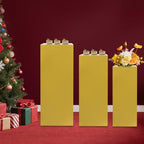 Cuboid Pedestal Stands for Party,3Pcs Pedestal Display Plinth Pillars, Metal Party Stands Decor, Cake Stand for, alternate