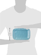 Cucina Dinnerware Stoneware Rectangular Platter, Agave Blue -, 8" x 12" in 8 Inch x 12 Inch in Agave Blue, alternate view 2