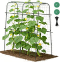 Cucumber Trellis for Raised Bed 63" x 63" U-Shaped Metal in Black