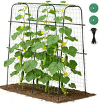 Cucumber Trellis for Raised Bed 63" x 63" U-Shaped Metal in Black