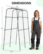 Cucumber Trellis for Raised Bed 63" x 63" U-Shaped Metal in Black, alternate view 2