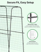 Cucumber Trellis for Raised Bed 63" x 63" U-Shaped Metal in Black, alternate view 5