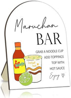Cup Noodles Station Board for Babies Party, Noodle Bar Wooden Welcome Table Sign for Baby Shower, Baby Shower