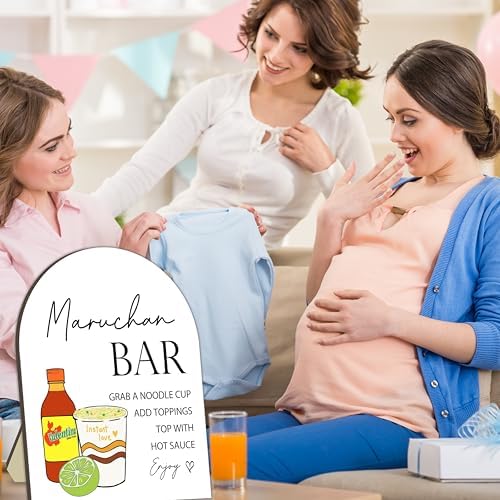 Cup Noodles Station Board for Babies Party, Noodle Bar Wooden Welcome Table Sign for Baby Shower, Baby Shower, alternate view