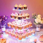 Cupcake Display Stand, 4-Tier Acrylic & Copper, Multicolor LED Light, 50 Cupcakes in Multi-Colored, alternate view 2