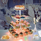 Cupcake Display Stand, 4-Tier Acrylic & Copper, Multicolor LED Light, 50 Cupcakes in Multi-Colored, alternate view 3