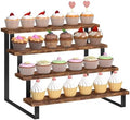 Cupcake Display Stand, 4 Tier Wooden Dessert Stand, Rustic Brown in Rustic Brown