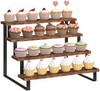 Cupcake Display Stand, 4 Tier Wooden Dessert Stand, Rustic Brown in Rustic Brown