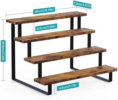 Cupcake Display Stand, 4 Tier Wooden Dessert Stand, Rustic Brown in Rustic Brown, alternate view 3