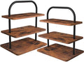 Cupcake Stand, 2 Pack Large 3 Tier Wood Cupcake Tower, Holds 50 Cupcakes in Rustic Brown