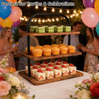 Cupcake Stand, 2 Pack Large 3 Tier Wood Cupcake Tower, Holds 50 Cupcakes in Rustic Brown, alternate view 6