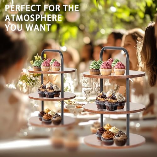 Cupcake Stand 2 Pack, Tower-Style Value Set for 100 Cupcakes - Large 3-Tier Dessert Table Display & Serving Tray, alternate
