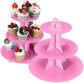 Cupcake Stand 2Pcs, 3-Tier Cupcake Stand Display, Cardboard Cup Cake Tower Stand, Disposable Dessert Stand for