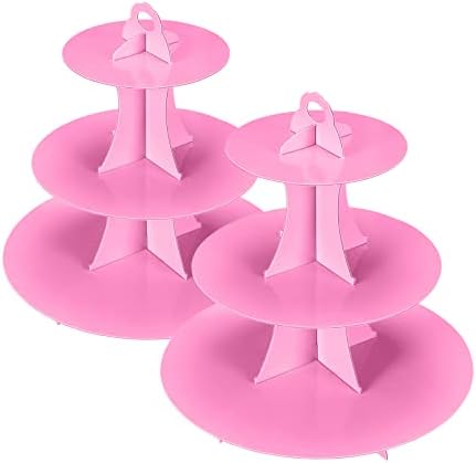 Cupcake Stand 2Pcs, 3-Tier Cupcake Stand Display, Cardboard Cup Cake Tower Stand, Disposable Dessert Stand for, alternate