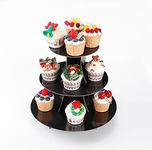 Cupcake Stand 2Pcs, 3-Tier Cupcake Stand Display, Cardboard Cup Cake Tower Stand, Disposable Dessert Stand for, alternate