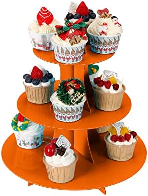 Cupcake Stand 2Pcs, 3-Tier Cupcake Stand Display, Cardboard Cup Cake Tower Stand, Disposable Dessert Stand for, alternate