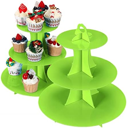 Cupcake Stand 2Pcs, 3-Tier Cupcake Stand Display, Cardboard Cup Cake Tower Stand, Disposable Dessert Stand for
