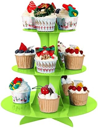 Cupcake Stand 2Pcs, 3-Tier Cupcake Stand Display, Cardboard Cup Cake Tower Stand, Disposable Dessert Stand for, alternate