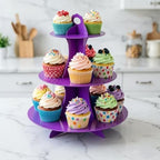Cupcake Stand 2Pcs, 3-Tier Cupcake Stand Display, Cardboard Cup Cake Tower Stand, Disposable Dessert Stand for, alternate