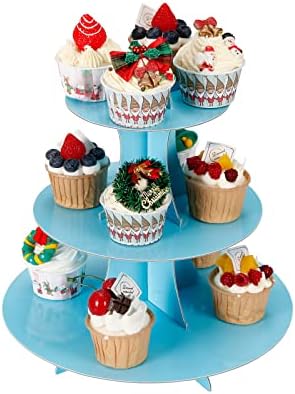 Cupcake Stand 2Pcs, 3-Tier Cupcake Stand Display, Cardboard Cup Cake Tower Stand, Disposable Dessert Stand for, alternate