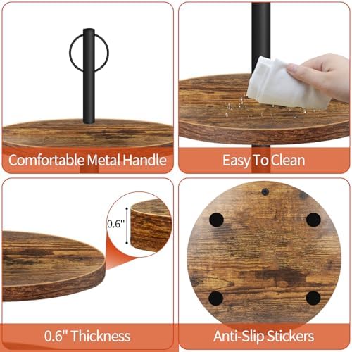 Cupcake Stand, 3 Tier Cake Stand Rustic Dessert Table Display Set, 3 Pack in Wood, alternate view 5