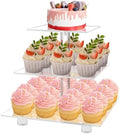Cupcake Stand, 3 Tier, Clear Acrylic Cupcake Tower, Cupcake Display Stand for Dessert Table, Muffin Holder for