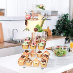 Cupcake Stand, 3 Tier, Clear Acrylic Cupcake Tower, Cupcake Display Stand for Dessert Table, Muffin Holder for, alternate