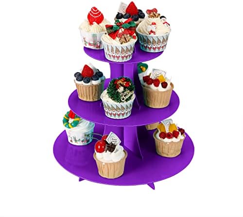 Cupcake Stand, 3-Tier Cupcake Stand Display, Cardboard Cup Cake Tower Stand, Disposable Dessert Stand for, alternate view 3