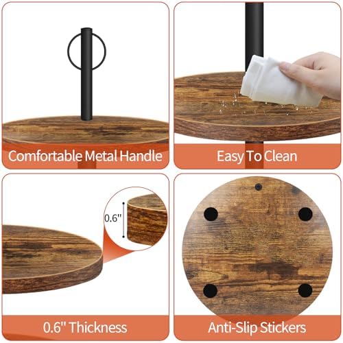 Cupcake Stand, 3 Tier Cupcake Stand Rustic Dessert Table Display Set in Wood, alternate view 5