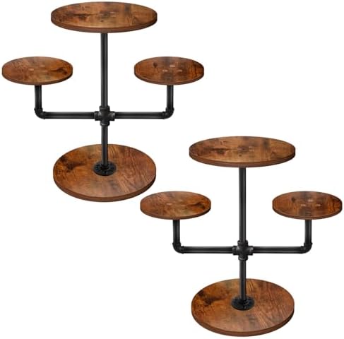 Cupcake Stand, 3 Tier Cupcake Tower Wood Cake Stand with Tiered Tray Stand 2 Pack Rustic Dessert Table Display