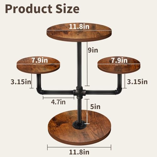 Cupcake Stand, 3 Tier Cupcake Tower Wood Cake Stand with Tiered Tray Stand 2 Pack Rustic Dessert Table Display, alternate