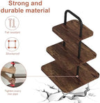 Cupcake Stand, 3-Tier Dessert Stand for 32 Cupcakes, Wood & Metal Tower Display Premium Holder Dessert Tree, alternate view 3