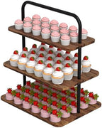 Cupcake Stand, 3-Tier Dessert Stand for 52 Cupcakes, Wood & Metal Tower Display Premium Holder Dessert Tree