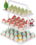 Cupcake Stand, 3-Tier Dessert Stand for 52 Cupcakes, Wood & Metal Tower Display Premium Holder Dessert Tree
