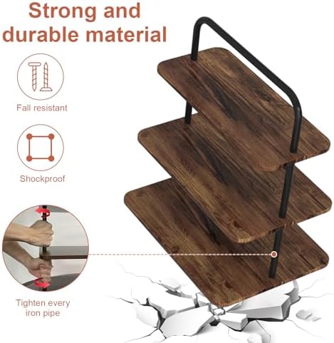 Cupcake Stand, 3-Tier Dessert Stand for 52 Cupcakes, Wood & Metal Tower Display Premium Holder Dessert Tree, alternate view 4