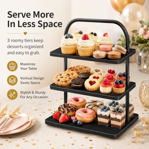 Cupcake Stand, 3 Tier Halloween Rustic Cupcake Display Stand Large Wood Dessert Table Display Set Cupcake Tower, alternate