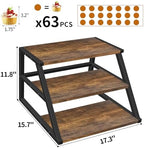 Cupcake Stand, 3 Tier Large Rustic Cupcake Display Stand Square Wood Dessert Table Display Set Cupcake Tower, alternate view