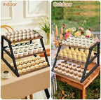 Cupcake Stand, 3 Tier Large Rustic Cupcake Display Stand Square Wood Dessert Table Display Set Cupcake Tower, alternate view
