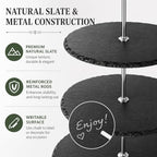 Cupcake Stand, 3 Tier Slate Cupcake Tower for Tea Party/Birthday/Wedding, Heat Resistant Cup Cake Tower Stand, alternate view